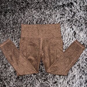 Athleta Mid-Waist Above Ankle Brown Animal Print Leggings Size M